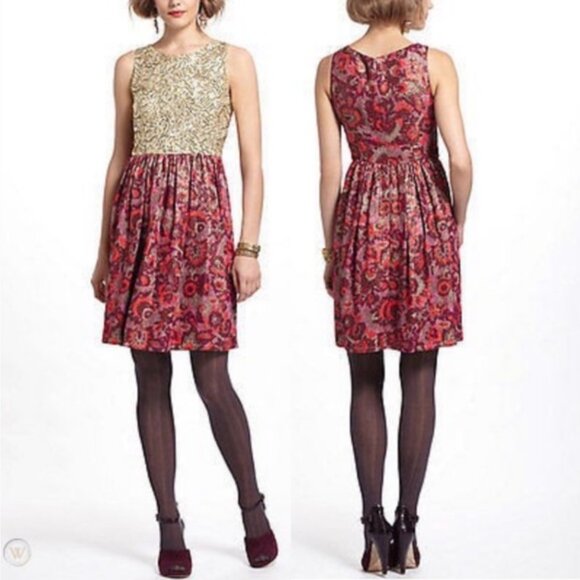 NWT Anthropologie Wren Holiday Sequin Dress - Picture 1 of 6
